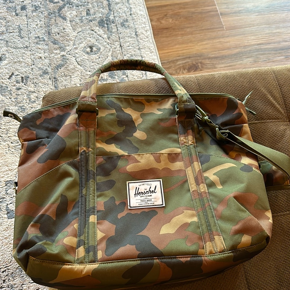 Herschel camo diaper bag.